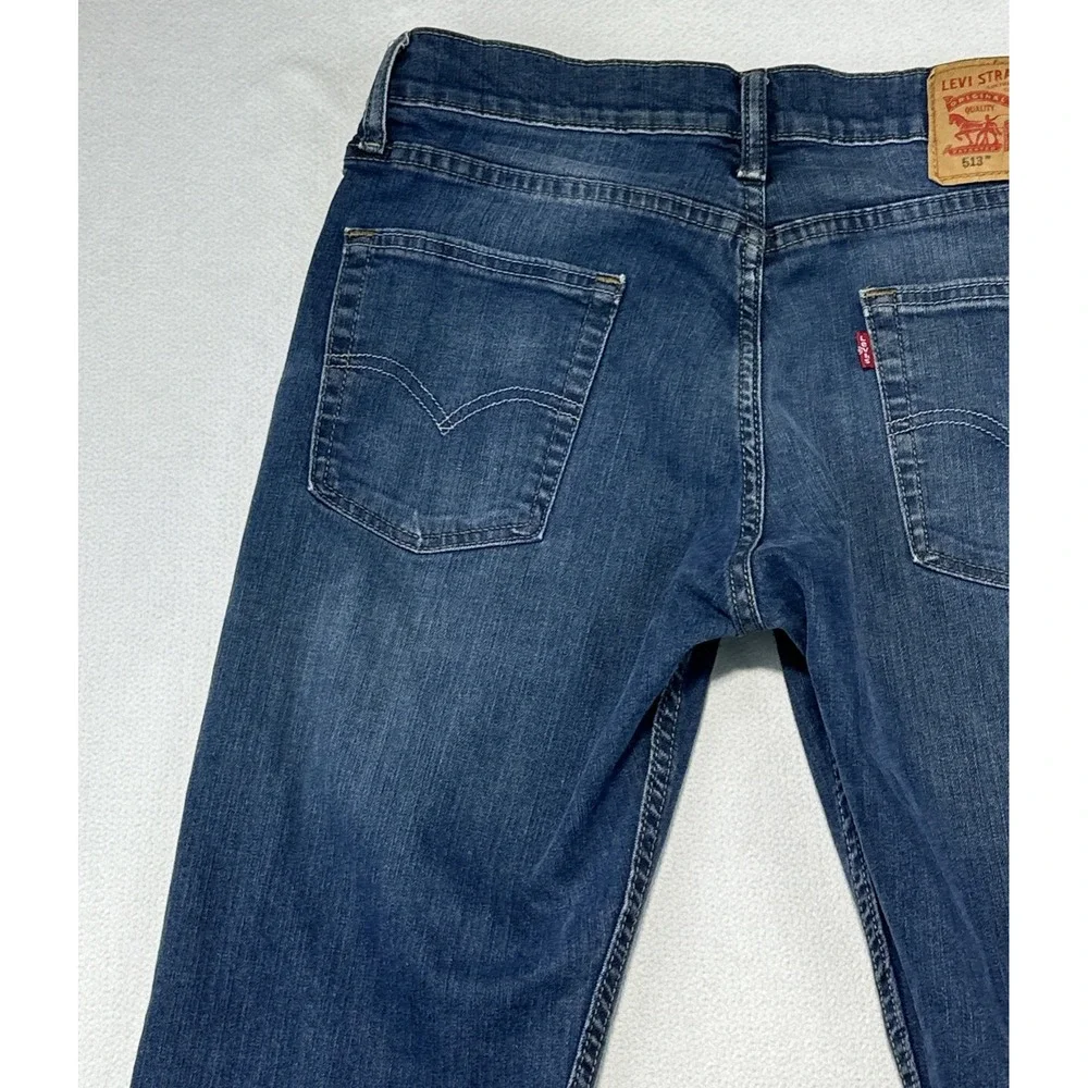 Levi's 513 Slim Straight Jeans Men's 30x30 Dark Indigo Wash Modern Stretch
